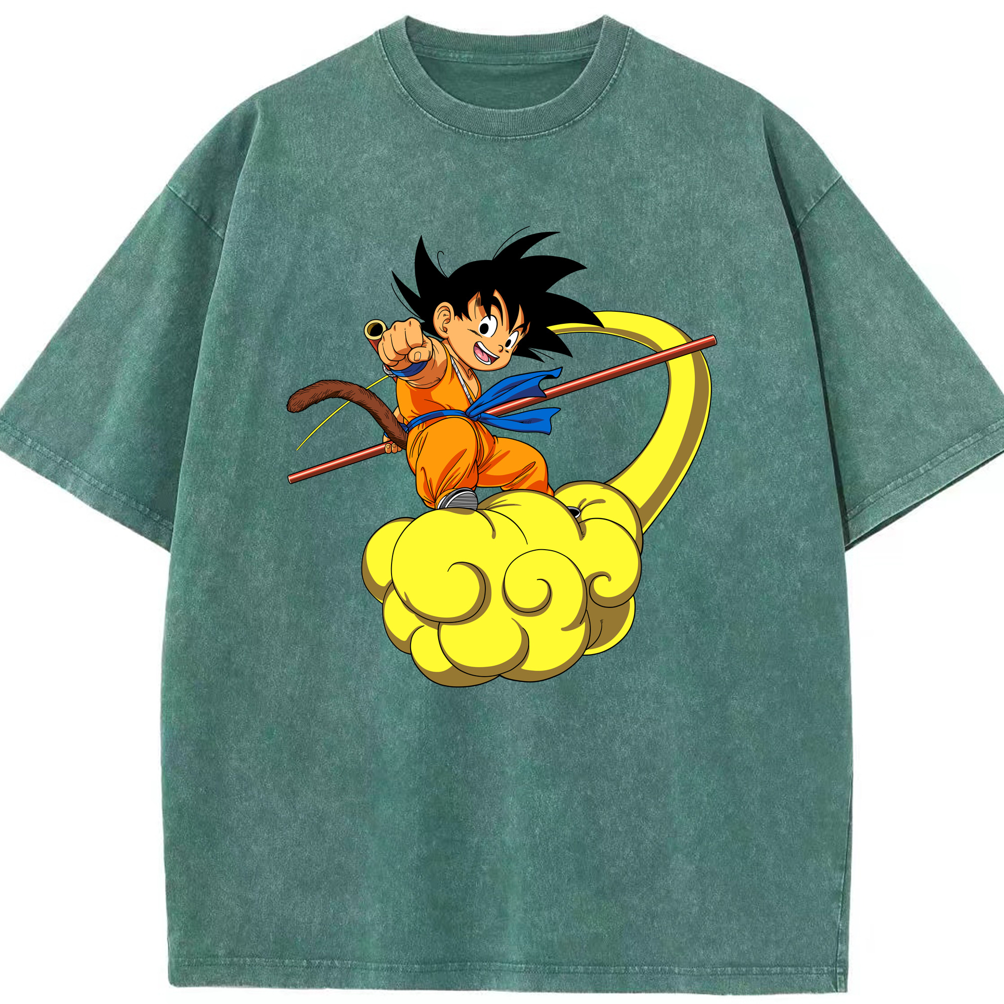 （画像用） ドラゴンボール 孫悟空（そん ごくう）Son Goku カカロット DRAGON BALL Kakarotto 綿100% ヴィンテージ風 半袖Tシャツ（フロントプリント）